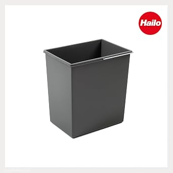 Hailo Replacement Bin 20L Basalt Grey Plastic Rectangular Kitchen Waste Bin Insert