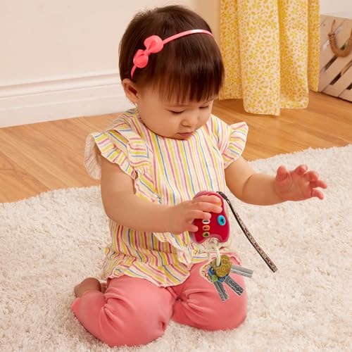 B. toys – Toy Car Keys – Key Fob with Lights & Sounds – Interactive Baby Toy – Pretend Keys for Babies, Toddlers – 10 Months + – FunKeys – Red - Image 3