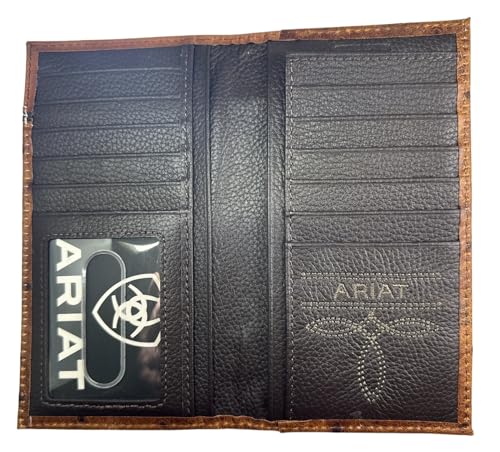 Custom 12 Gauge Shotgun ARIAT Tooled Ostrich Long Rodeo Leather Wallet2