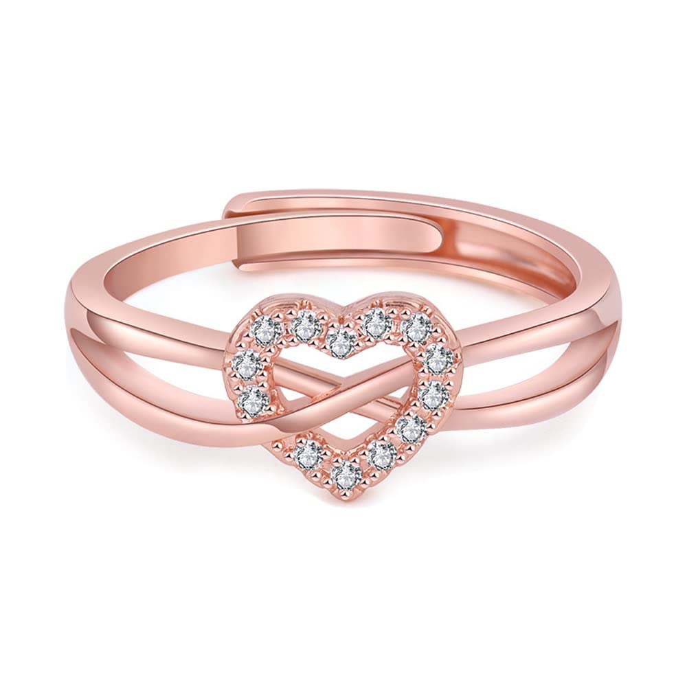 Shining Diva Fashion Valentine Gift for Girlfriend Latest Stylish Rose Gold Plated Adjustable Solitaire Ring for Women and Girls (11923r) (B09QKSR8CB) Amazon Price History, Amazon Price Tracker
