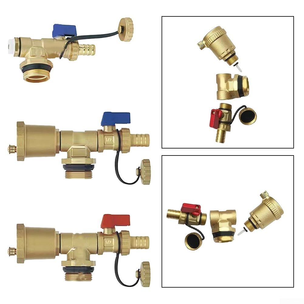 Colector de calefacción por suelo radiante, salida de aire, divisor de latón, válvula de ventilación automática para sistema de calefacción por suelo radiante de agua (3/4 pulgadas)