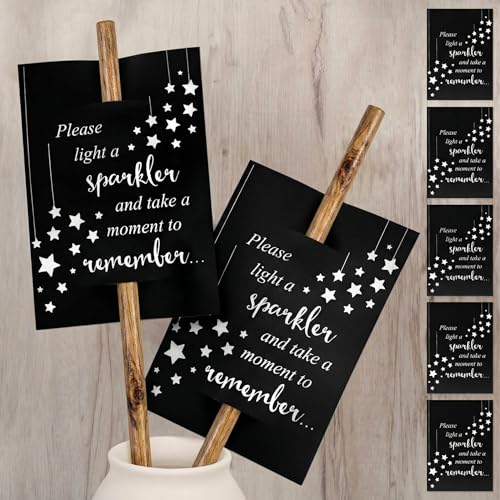 Outus 100 Pieces Memorial Cards Celebration of Life Decorations 3.9 x 5.7 inches Funeral Cards Double Sided for Birthday Anniversary Funeral Memorial Service(Black)