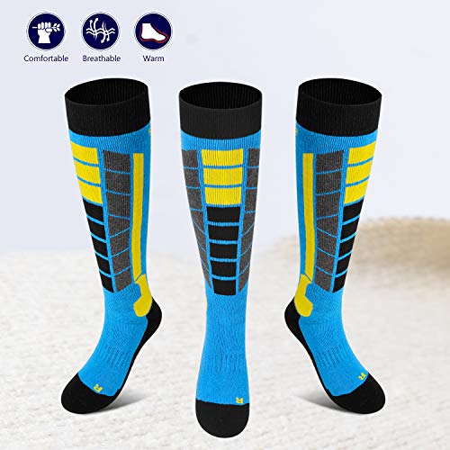 Soared Winter Ski Socks Snowboard Snow Warm Knee Over the Calf OTC High Performance 2 Pairs for Kids Womens Mens - Thumbnail 5