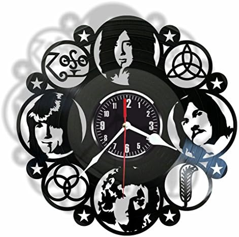 Rosidesignstudio LED Zeppelin Vinyl Wall Clock- Modern Room Decor-Unique Handmade Gift for Friends and Someone You Love