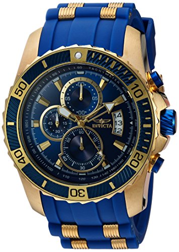 Invicta Men's Pro Diver Stainless Steel Quartz Watch with Polyurethane Strap, Blue, 26 (Model: 22431)