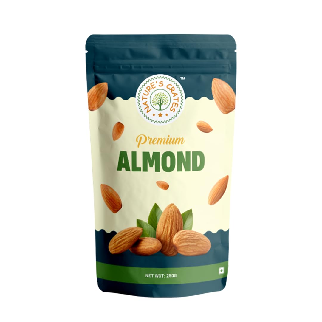 NATURES CRATES Natural Premium California Almonds 250 GRAM Dried | Badam Giri | High in Fiber & Boost Immunity | High in Fiber & Boost Immunity | Real Nuts | Dry fruits Almonds (B0DCBR73ZH) Amazon Price History, Amazon Price Tracker