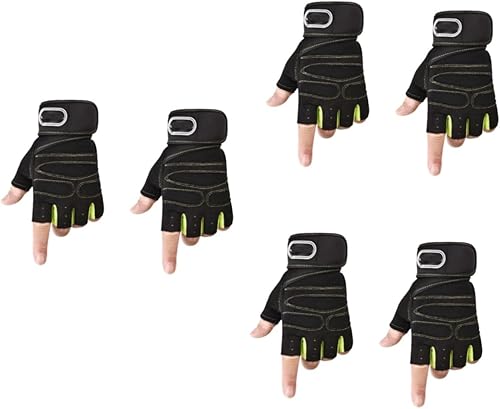 Kisangel 3 Pairs Powerlifting Gloves Gym Gloves for Men Guantes para Gym Hombre Fitnesss Half-Finger Gloves Bike Gloves Workout Gloves for Men