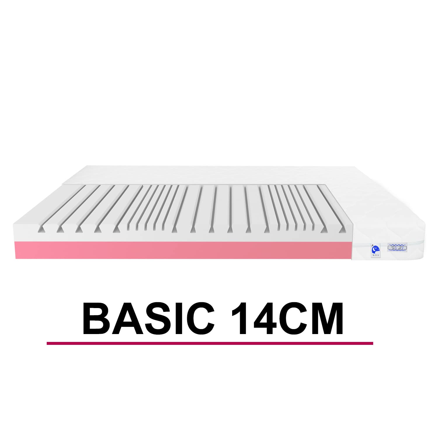 TULENA NOX materac 120x200 cm dwustronny piankowy. H1 + H2 Basic 14 cm. zdejmowany antybakteryjny pokrowiec