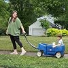 Step2 Wagon for Two Plus, Kids Ride On Toy, Stroller Substitute, Includes Seat Belts, Made of Durable Plastic, Max Weight 75 lbs., For Toddlers 1.5-5 Years Old, Denim Blue