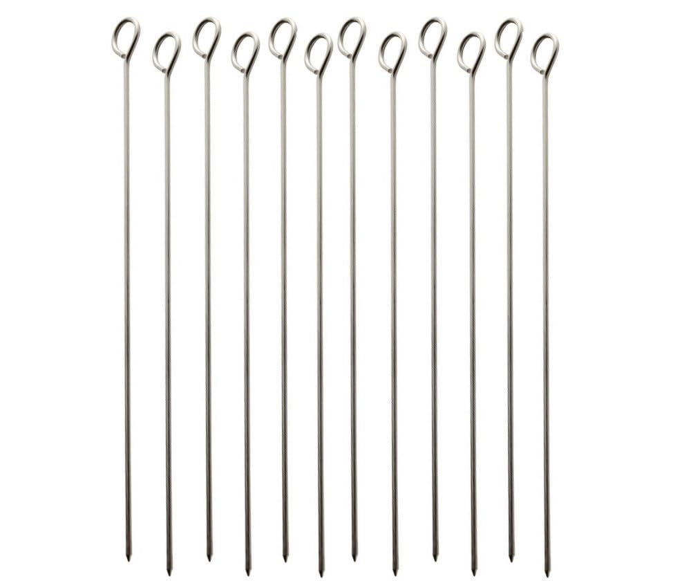 Soro Essentials- Set of 12 Stainless Steel 12” Round Skewers- Skewers for Grilling Metal Barbecue Skewers Shish Kebab Sticks Reusable Grilling Skewers Set for Meat Shrimp Chicken Vegetable