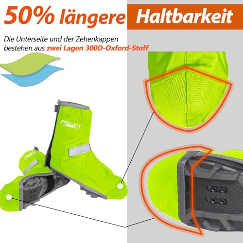 Frelaxy Regenschutz Schuhe Fahrrad mit Reflektorstreifen | wasserdicht Fahrrad Schuhüberzieher mit Verstärkte Spitze für 50% Mehr… – Ansicht 3