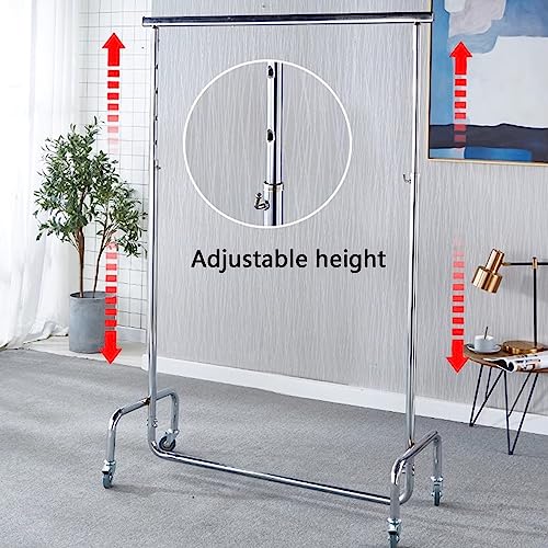 Bastidor De Ropa De Alta Resistencia En Ruedas, Carril De Ropa De Capacidad De 280 Libras Con Altura Ajustable Y Varilla Extensible, Organizador De Almacenamiento Plegable Portátil Para La Ropa Dormit