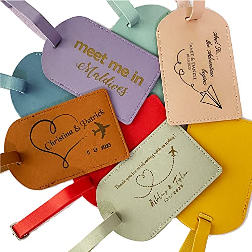Set of 10 Personalized Wedding Luggage Tags