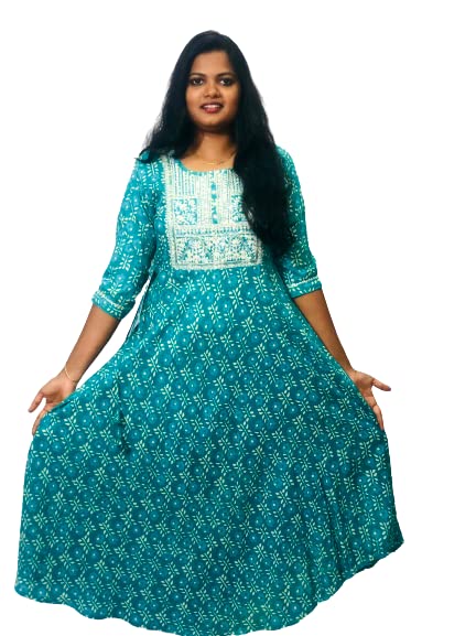 Long Umbrella Kurti Sky Blue