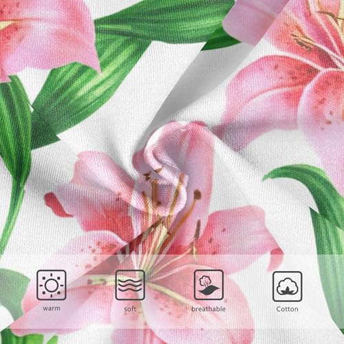 Watercolor Lily Flowers Leaves White Little Girl Panties Toddlers Underwear Floral Cotton Designer Underpants Briefs 2t3