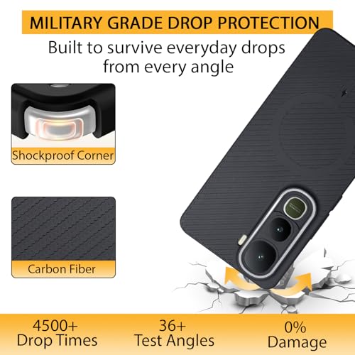 Image of LIRAMARK Rugged Carbon Fibre TPU Armor Silicone Back Cover Case for Vivo Y400 Pro 5G