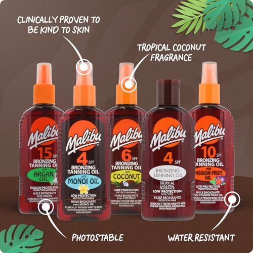 Malibu Wasserabweisendes, nicht fettendes Trockenöl mit mittlerem Schutz, Sonnenspray, LSF 20, 200 ml – Ansicht 2