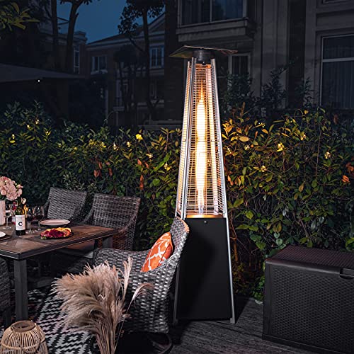 Image of Nuu Garden 48,000 BTU Outdoor Propane Patio Heater with Glass Tube, Black