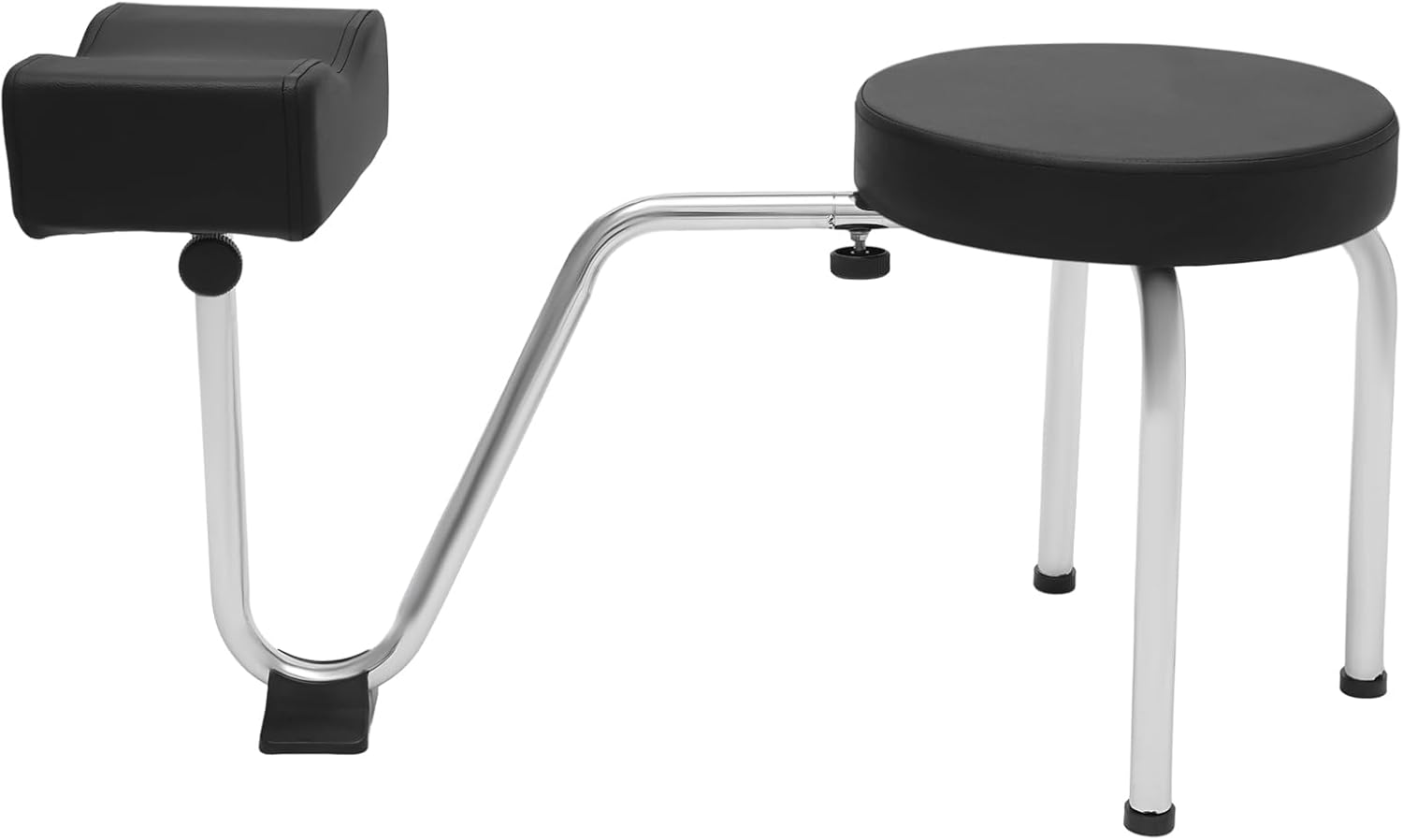 Pedicure Stool with Footrest, Height & Length Adjustable Pedicure Foot Rest, Salon Use Manicure Nail Station for Spa Beauty Salon, Soft and Resilient, Black