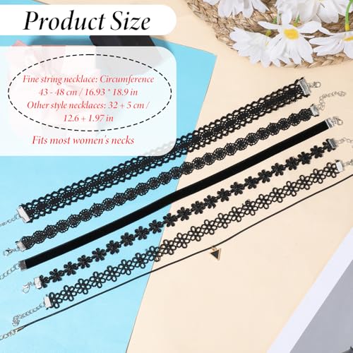 Aphumedc 6 Stück Choker Kette Damen Verstellbare Schwarz Velvet Halsband Damen Klassische Kropfband Schmuck für Frauen und Teenager-Mädchen Dancing Halloween Geburtstag Party Cosplay