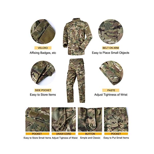 Mens Military Jacket and Camo Cargo Pants Tactical Hunting Pants BDU ACU Combat Uniform Set - Image 5