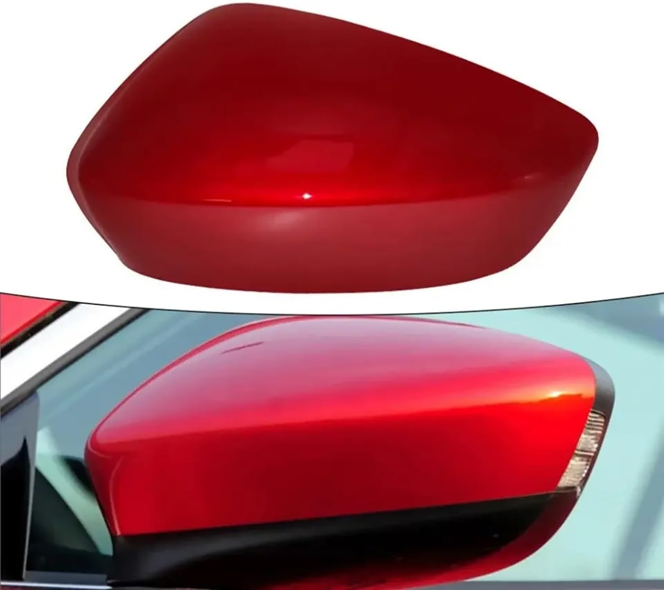 Left Driver Side Car Mirror Cover Replacement Compatible With 2013-2017 Mazda 6 Atenza Rearview Mirror Lower Base Trim Base Cover (Red Left)