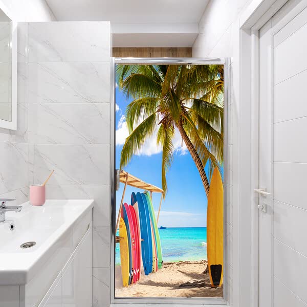 Vinilo Decorativo para Ventana Azul Playa 23.6x17.7 pulg miniatura 3