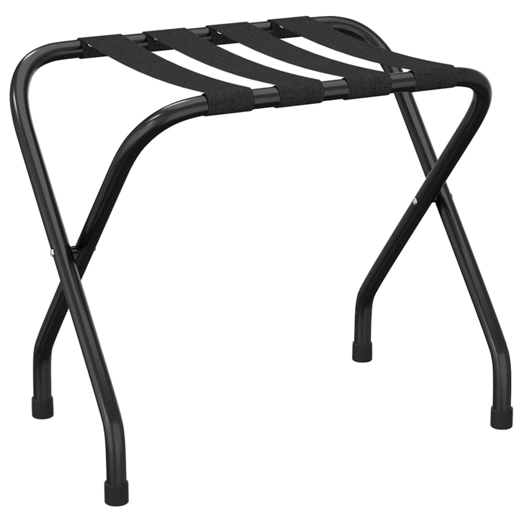 vidaXL Soporte para Maletas Taburete Equipaje Hoteles Almacenamiento Dormitorio Habitación Invitados Posadas Hostales Negro 56x40x49 cm