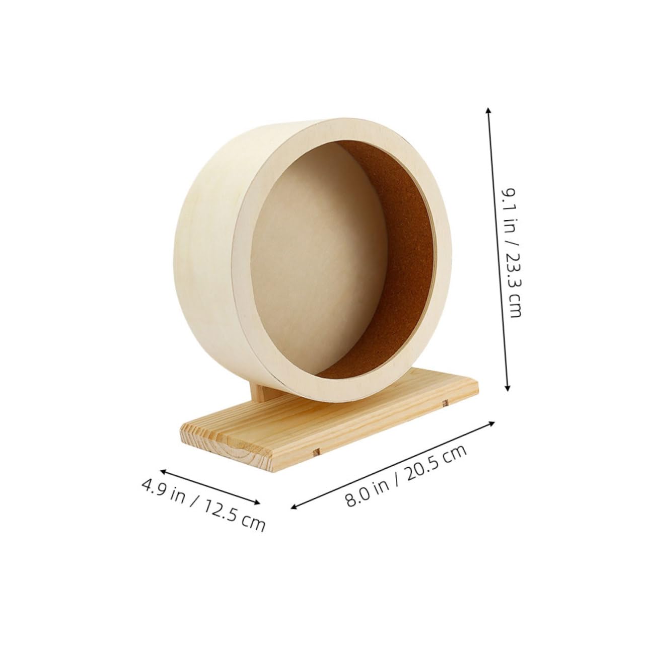 TOYANDONA 2 Piezas Rueda para Hámster Silenciosa de Madera con Diseño de Corcho Superficie y para Ejercicio para Jerbos Chinchillas Erizos y Cobayas Pack