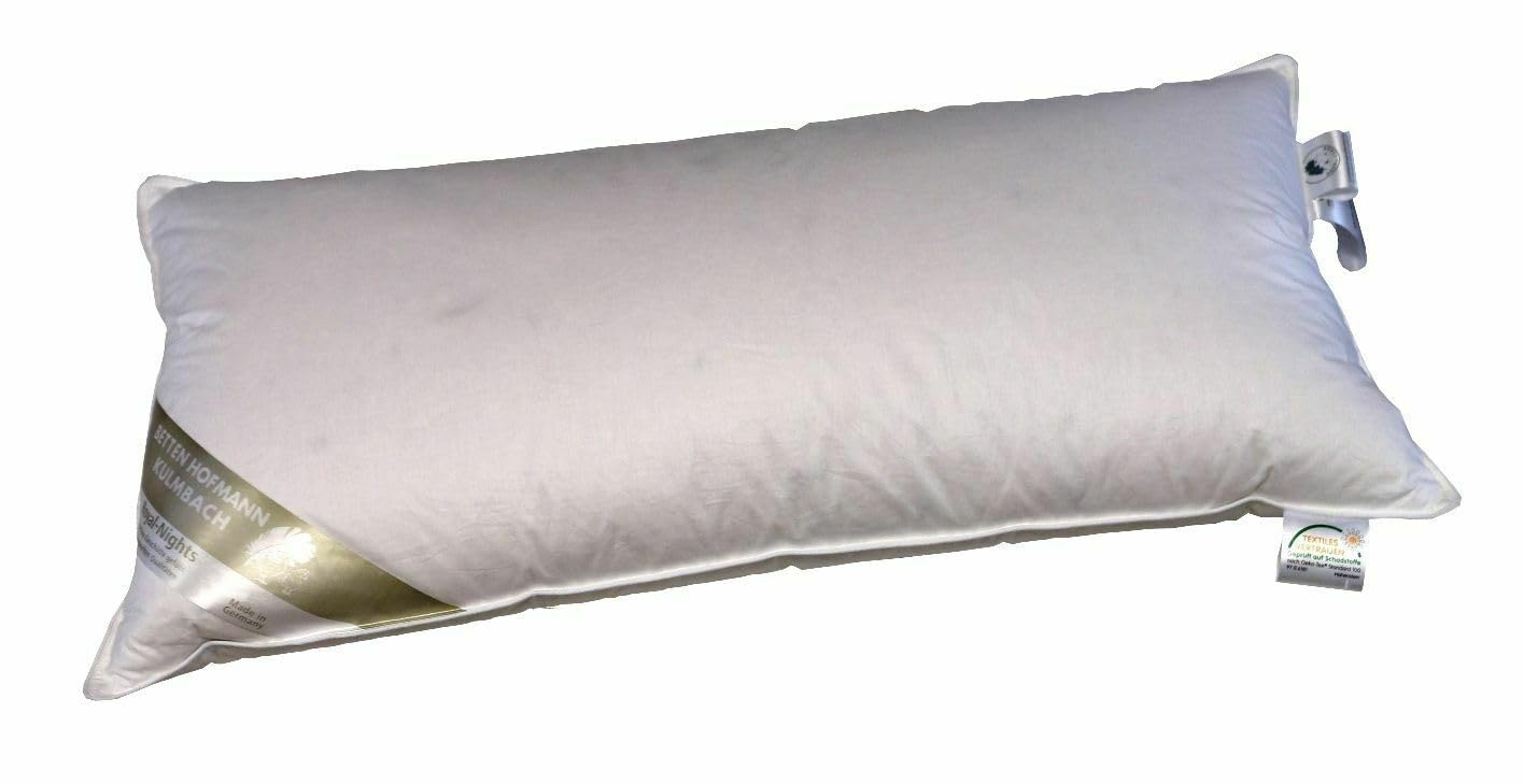 Betten Hofmann Extrem Volumen Daunen-Feder-Kissen Kopfkissen sehr fest 40x80 1200g Füllung, dick und strapazierfähig, stützend, Naturprodukt, kein Lebendrupf