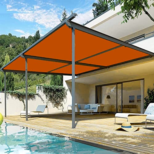 Voile d'ombrage contre la chaleur auvent polyester orange 3x4m pour extérieur