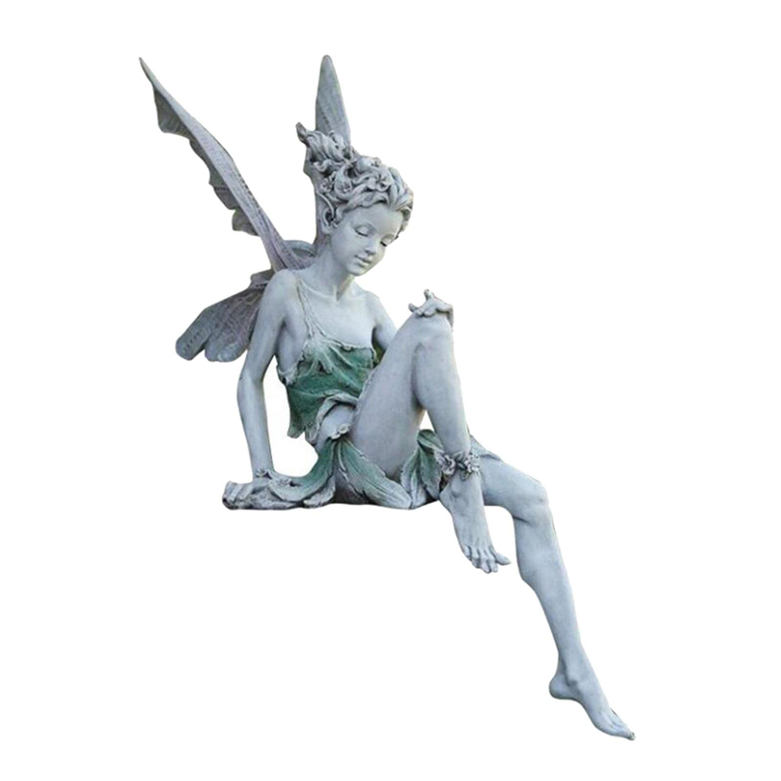 Statua Statua della Fata del Giardino 26x9 cm Stagno da Giardino Scultura Decorativa Scultura Artigianale