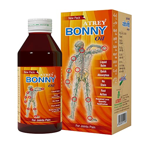 Image of Atrey Ayurveda Bonny Oil for Fast Long Lasting Pain Relief Liquid - Pain Relief Oil Use for Refresh Massage While Pain in Joints Foot Arm Knee Body Muscle - Natural Oil use as Antipain (Pack of 1)