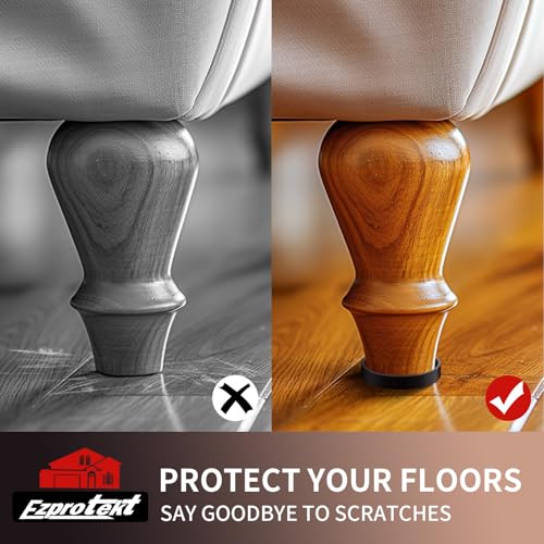 Image of Ezprotekt Non Slip Furniture Pads, 8 Pcs 3 inch Rubber Caster Cups, Anti Skid Furniture Coasters for Hardwood Floors, No Slide Furniture Gripper, Floor Protector for Bed Couch Furniture Stoppers (Brown)