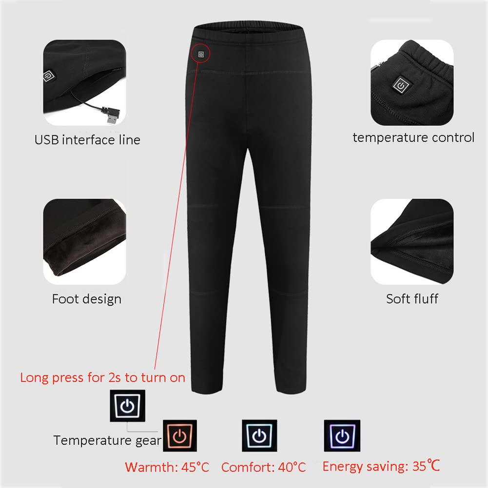 LANGWEI Leggings da Donna Pantaloni Riscaldati USB Intimo Termico Elettrico Intimo Termico Pantalone in Pile