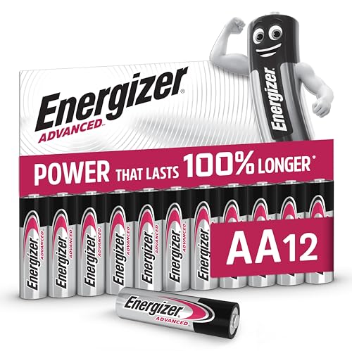 Energizer Advanced - Piles AA (Lot de 12) - Alcaline 1,5V - Haute Performance - Télécommandes, Jouets et Électroniques - Made in EU - Emballage 0% Plastique...