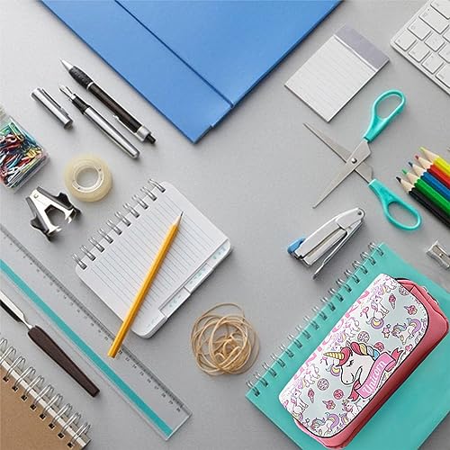 Image of Fancyku Unicorn Pencil Case - Unicorn Stationery Organizer with Large Capacity, Dual Layer Design and Fun Cartoon Print - Gift for Kids, and Students - Ideal for School, Office, or Travel