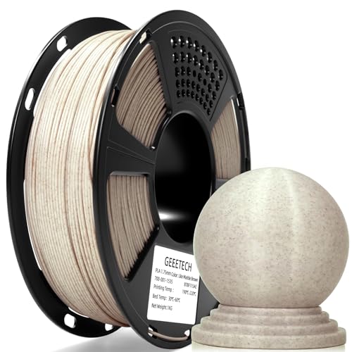 Image of Geeetech Marble PLA Filament, 1.75mm 3D Printer Filament 1kg(2.2lbs), Dimensional Accuracy + /- 0.02 mm, Marble White-Brown Stone Color, Fit Most FDM Printer