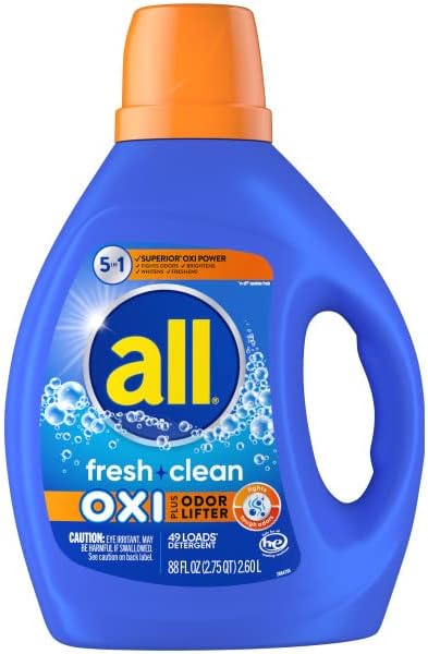 all Liquid Laundry Detergent, Fresh Clean Oxi plus Odor Lifter, 88 fl oz, 49 Loads (Packaging May Vary)