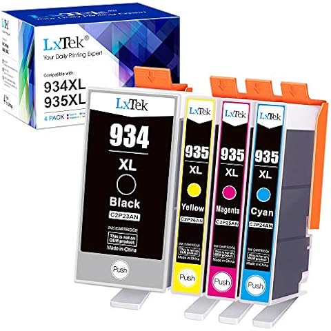 LxTek 934XL 935XL Replacement for HP 934 935 934 XL 935 XL Ink Cartridges for HP Officejet Pro 6230 6830 Officejet 6820 (1 Black, 1 Cyan, 1 Magenta, 1 Yellow) Cover