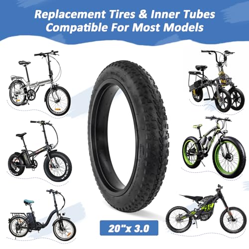BALINGE 26x3 Bike tire 26in Fat tire 26x3.0 Electric Bike Tire 26 x 3 eBike Tires Fat Tires 26 x 3 Bike Tires Heavy Duty High-Performance Wear-Resistant Mountain Snow 26x3 Bicycle Tire，2 Tires，Black