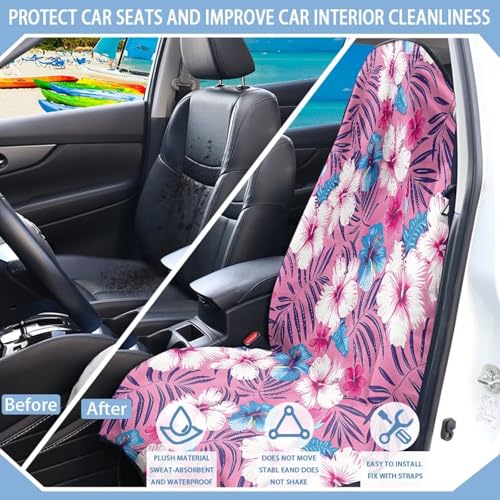 Image of Car Seat Cover Protector Front Seats Only Waterproof Soft Boho Floral Turtle Auto Seat Covers Anti-Slip Car Seat Towel Cover for Gym Workouts Universal Fit Most Cars