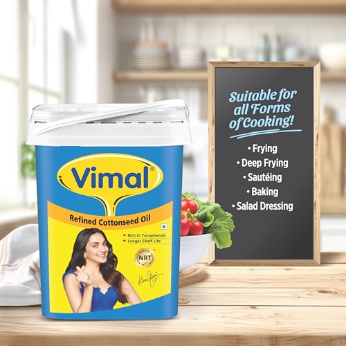 Image of Vimal Cottonseed Oil: Healthy Kapasiya Tel, Refined Cooking Oil for Balanced Diet | Pure Cottonseed Oil (15L)