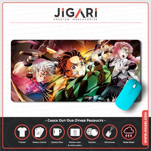 Image of Extended Anime Large Mouse Pad (11 x 23 Inch) | Gaming Mousepad for Laptop, Desktop & Keyboard | Smooth Surface | Anti-Slip Rubber Base (Demon - P70)