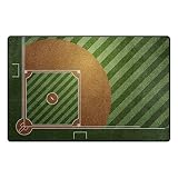 ALAZA 31x20 Inches Area Rugs Baseball Field Lightweight Non-Skid Rugs for Kids Room Living Room Bedr
