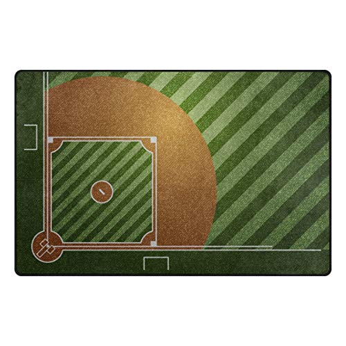 Alaza 31X20 Inches Area Rugs Baseball Field Lightweight Non-Skid Rugs For Kids Room Living Room Bedroom Floor Mats #TOP21
