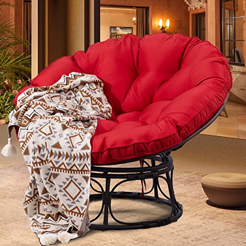Joyside Papasan Chair with Cushion and Frame 46'' Wicker Papasan Lounge