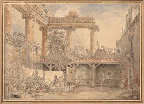 Affiche Hubert Robert ruines romaines Villa Pamfili | Tableau pour habiller un mur de bureau