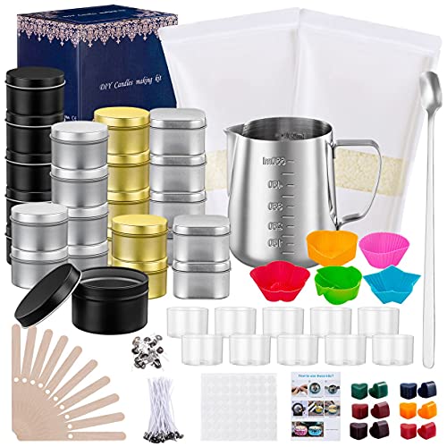 YYHC Luxury Candle Making Kit - Full DIY Soy Candle Making Suplies for Adults Beginners, Craft Kit Include 2lbs Soy Wax,Melting Pot,Dyes,Wicks and More, (YYHC-854)