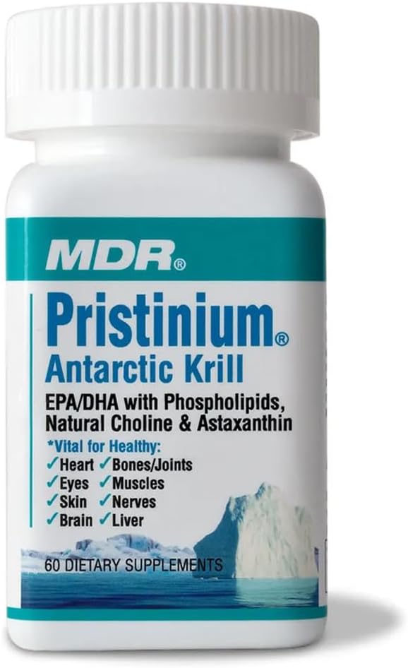 MDR Antarctic Krill Oil 500mg – Phospholipid Omega-3 with Astaxanthin – Supports Heart, Brain & Joint Health – 60 Softgels